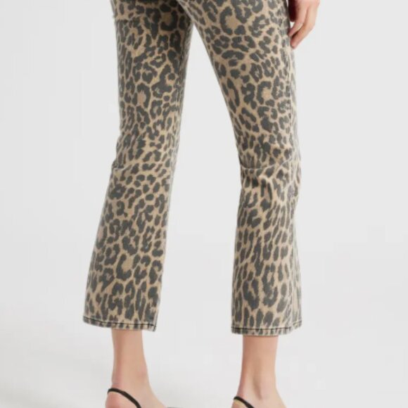 Good American Kick Flare Jeans Lucky Leopard Sz 16 NWT - Picture 4 of 9